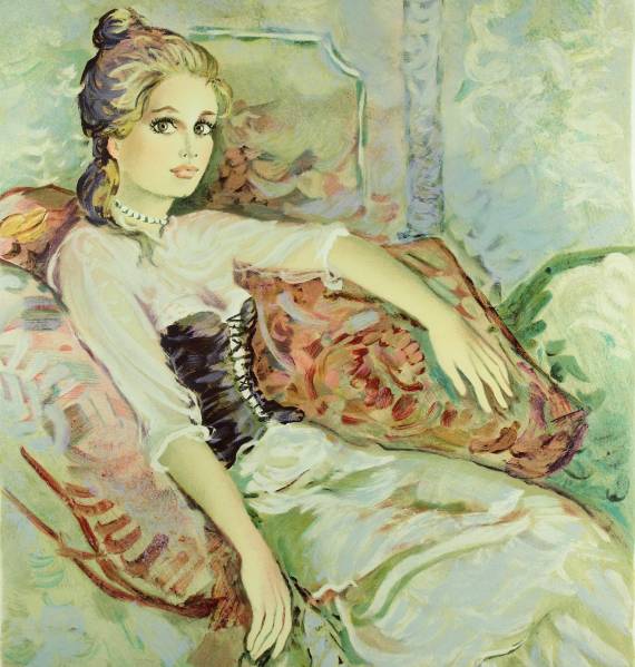 【櫻】ベルナール・シャロワ 「少女」 リトグラフ 肉筆サイン