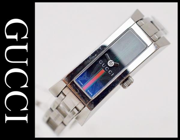 良品 GUCCI G-LINK レディース クォーツ 110 YA110512 黒文字盤