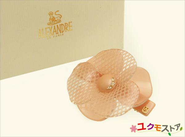 アレクサンドル ドゥパリ バレッタ ピンク ヘアアクセサリー 花