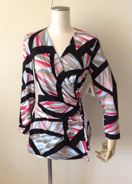 AnneKlein今季新品L♪BrightWaterComboのラップカットソー