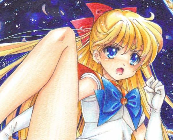 手描きイラスト☆専用 同人手描きイラスト☆ セーラーヴィーナス「愛野キック③」 A4(手描き