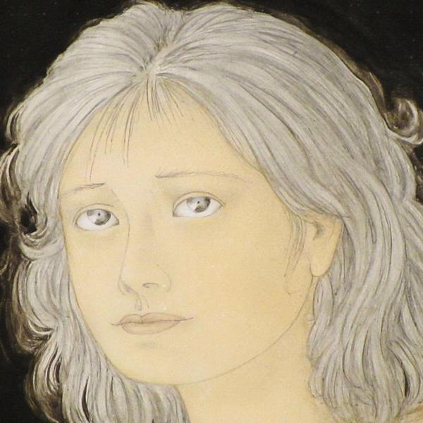 栗原喜依子　「月明り」　額装６号　質感豊かな栗原ヌードの名品