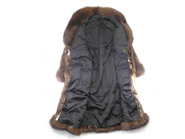 ファー付きロングコート(L)冬服アウター⁄上品⁄フォーマル⁄リアルファー 1