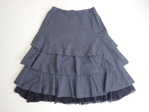 【ヒロコビス +RICO】609 ウールフレアスカート グレー 11/F08#L