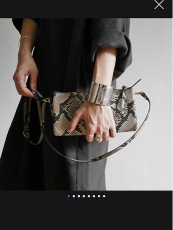 完売ARGUEイタリアンレザーパイソンポシェットPythonフミカROKU