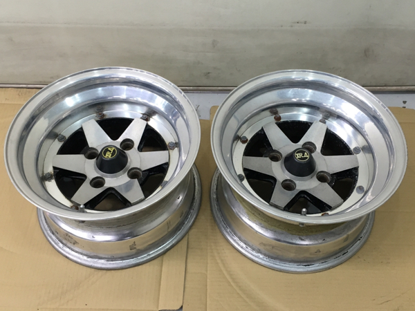 旧車 ロンシャン 13インチ 2本セット AE86 屋内保管 7J ±0？ SSR ロンシャン 14インチ 8J -13 2本 深リム AE86 旧車 などに AE86に
