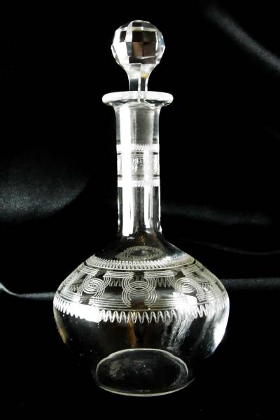 稀少OLD BACCARAT バカラ 小さなカラフ エッチング アンティーク