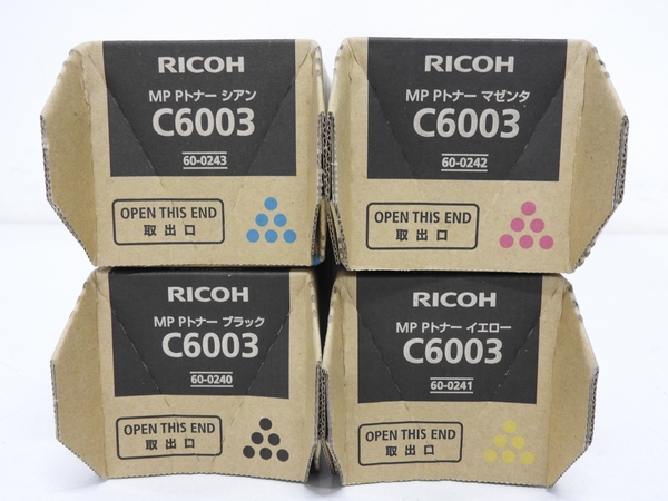 未使用 RICOH カートリッジ MP Pトナー C6003 4色 SET F2076629