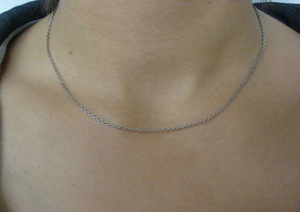 切手可 40㎝ ｐｔ850 あずきチェーン ネックレス プラチナ850