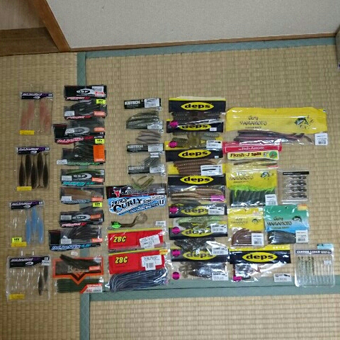バスワーム 開封済みワーム大量セット ソフトルアー スポーツ