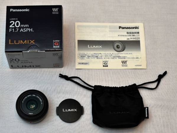極上美品 LUMIX H-H020 20mmF1.7ASPH 純正レンズフィルター付 家電、AV