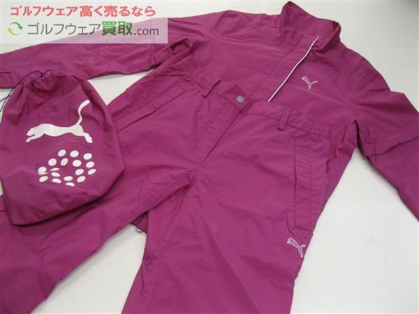 GK緑★USED725★プーマ★レインウェア上下収納袋付★紫★M★