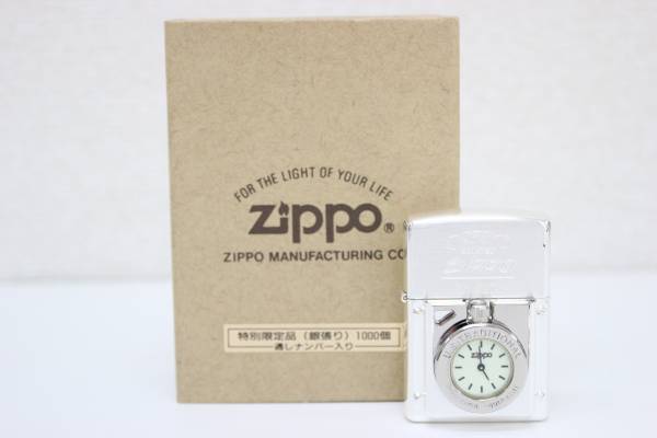 ⑤〈金券可〉Zippo TRADITIONAL 時計付 シルバー 箱付 1円から