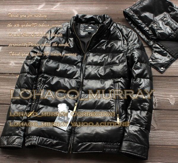 新品*MACF*メンズ 艶PUレザー ダウンジャケットXL細身(M~L) 軽量