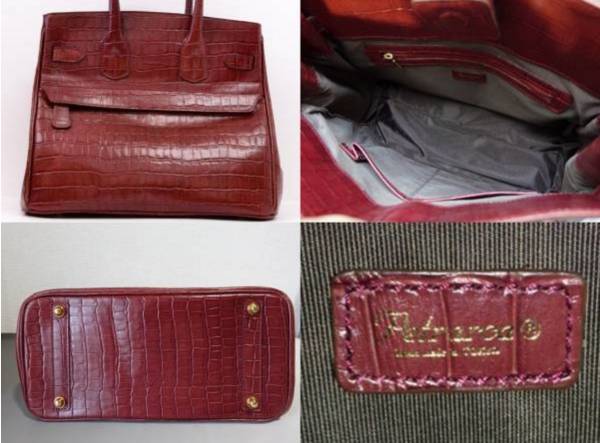 ★未使用★ペトラルカ バーキン型 クロコ柄 トートバッグ 日本製