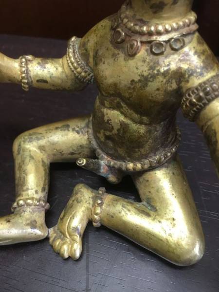 金銅聖観音菩薩坐像御正躰 【明後期～清早期】銅製神獣守坐像