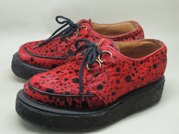 即決!! 英国製 GEORGE COX ラバーソール ハラコ 豹 8961 赤 UK6