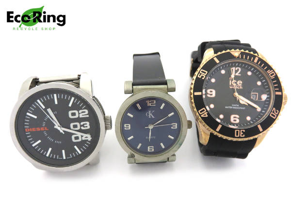 1円 ジャンク品 ディーゼル 他 メンズ腕時計 計3点セットEJ053