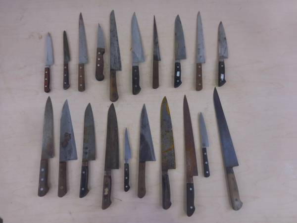 65⑩中古 牛刀 まとめて 20本　刃渡り13～30㎝　＊再生用