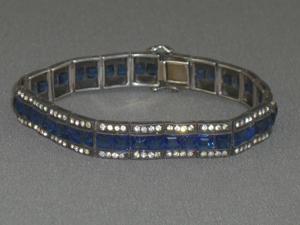 ★アンティークブレスレット・サファイアブルー☆イギリス購入