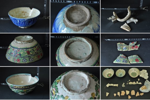 【 ペルシャ灯火器 】 出土古陶　青釉銀化　イスラム陶 ペルシャ灯火器 】 出土古陶 青釉銀化 イスラム陶 ペルシャ古陶