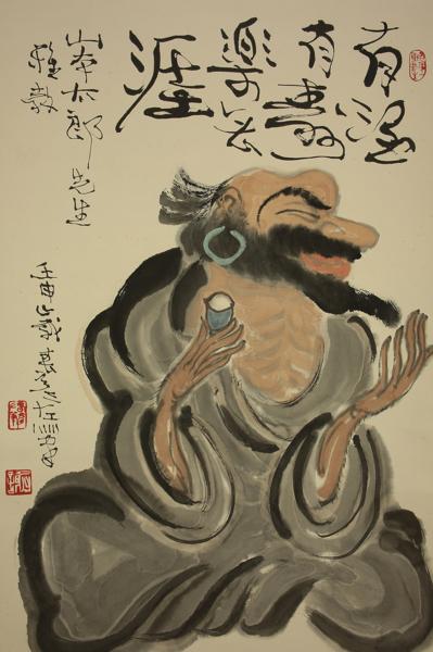 掛軸・書画 【羅漢之図】 唐画・中国 謝春彦 紙本肉筆 y620 販売売
