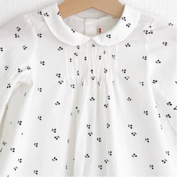 美品　ボンポワン　ブラウス　14a 2～3回着用】16AW ボンポワン チェリー 襟付きブラウス 2A ボンポワン
