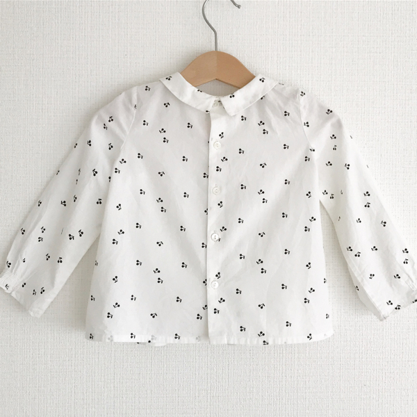 美品　ボンポワン　ブラウス　14a 2～3回着用】16AW ボンポワン チェリー 襟付きブラウス 2A ボンポワン