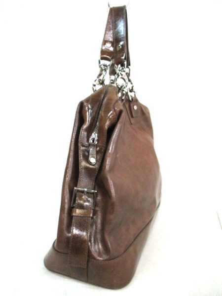 セリーヌ ハンドバッグ - ブラウン エナメル（レザー） CELINE