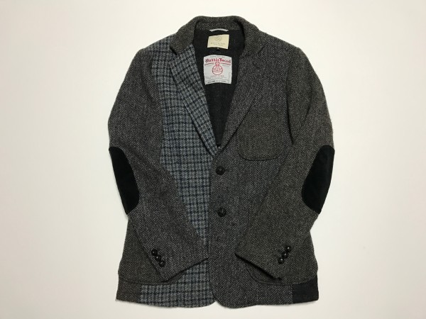 HarrisTweed×B&Y UA エルボーパッチ付ツイードジャケット M