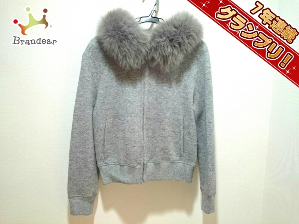 ジャスグリッティー パーカー 2 レディース グレー ファー JUSGLITTY 