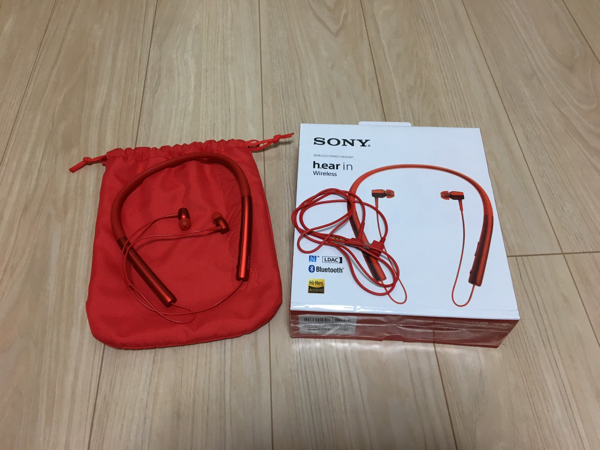 新品同様 SONY MDR-EX750BT シナバーレッド ハイレゾ Bluetooth SONY
