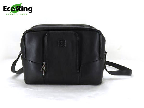 1円 ロエベ アマソナ レザー ショルダーバッグ ブラック EV483