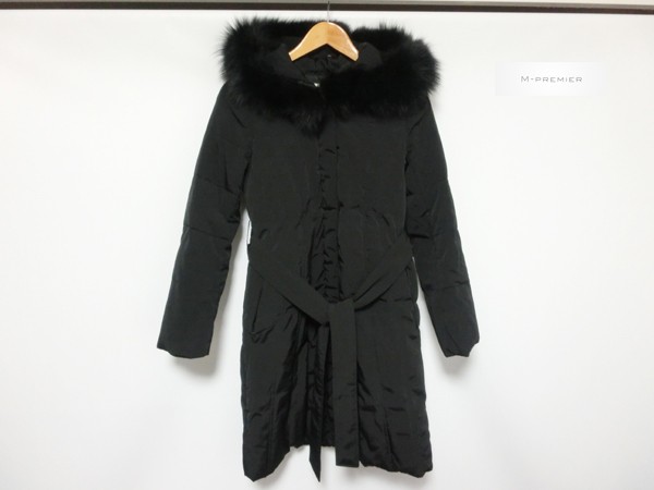おトク！美品★エムプルミエ/ブラック★ダウンコート【k2003】
