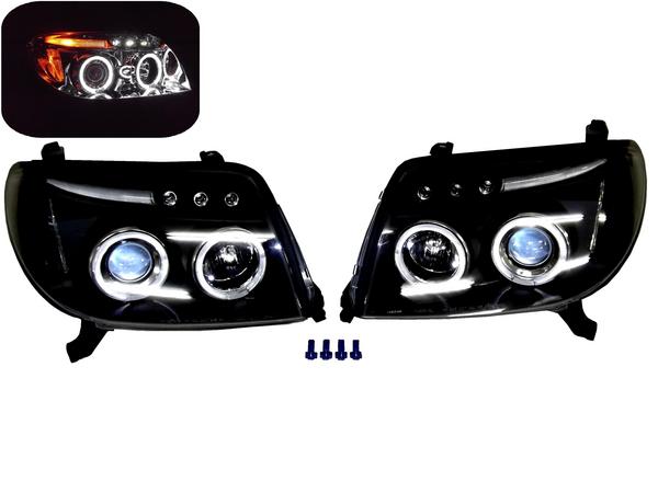 送料無料 サーフ TRN215W 6連LEDイカリングブラックヘッドライト