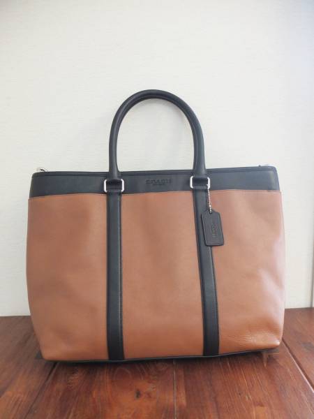 新品 COACH コーチ レザー ビジネス トートバッグ F71843 サドル