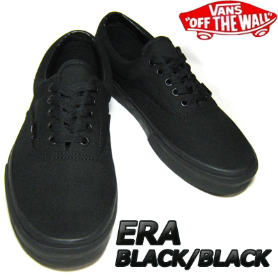 海外モデル VANS ERA BLACK/BLACK　エラ キャンバス US9.0