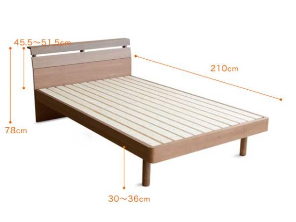 【展示品】北欧 桐すのこベッド フレーム セミダブル ブラウン