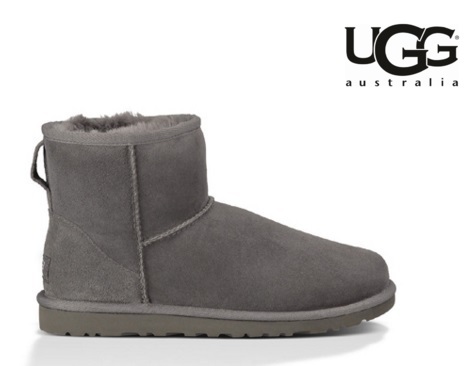 新作本物即納★UGG(ムートン)WクラシックミニⅡグレー US9