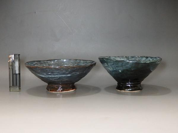 △清水七兵衛 信翠造【紫手造 茶碗 一双】共箱・栞 茶道具(茶碗)｜売買