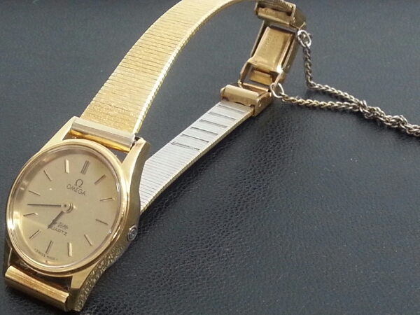 電池交換済 オメガ OMEGA デビル レディース クォーツ 時計 中古