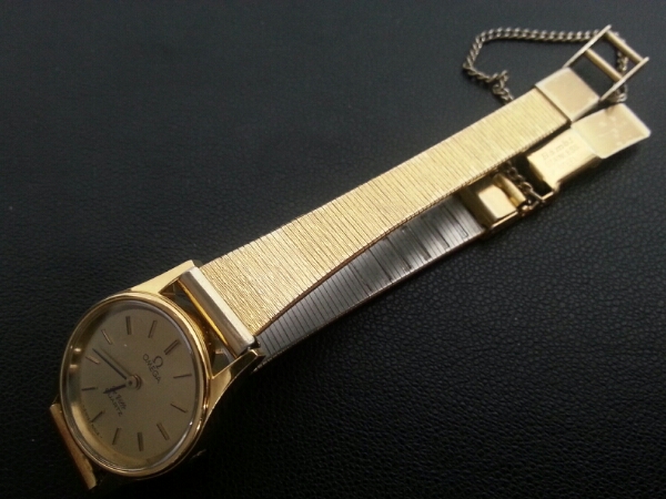 電池交換済 オメガ OMEGA デビル レディース クォーツ 時計 中古