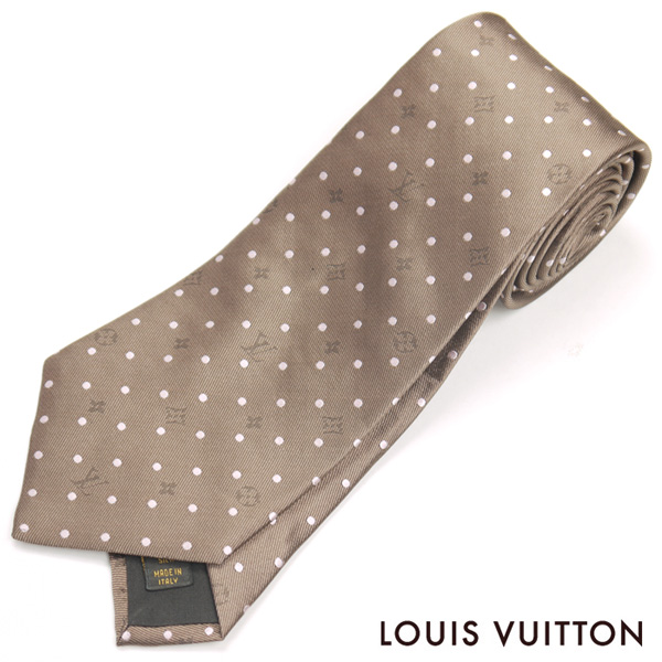 訳有/LOUIS VUITTON/ネクタイ/モノグラム ドット/マロン/49288 LOUIS