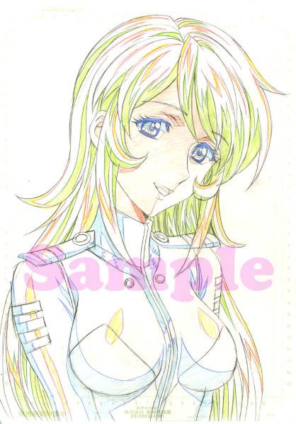 かわらじま晃】直筆原稿色紙「ヤマト/森雪」原画付属 かわらじま晃