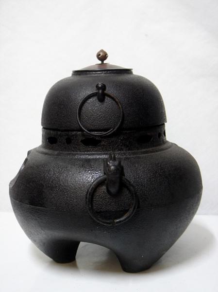 激安～ 鉄製 鬼面風炉釜 銅蓋茶釜/茶道具 骨董 ＊3801W