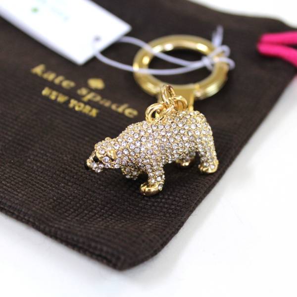 gift無料 新品 kate spade キーホルダー(白くま×ストーン)/SK31