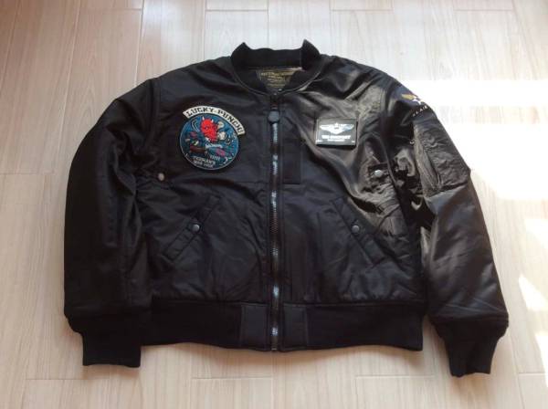 美品 米軍 MA-1 フライトジャケット 42サイズ BLACK 希少 極美品 米軍