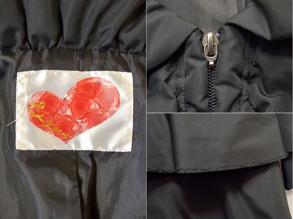 ＆LOVE*アンドラブ フリルリボンダウンコート ブラック M R093 