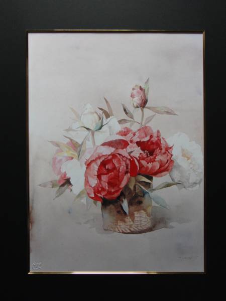 藤井 勉、牡丹、大判・希少デッサン画集より、状態良好 藤井 勉、十二