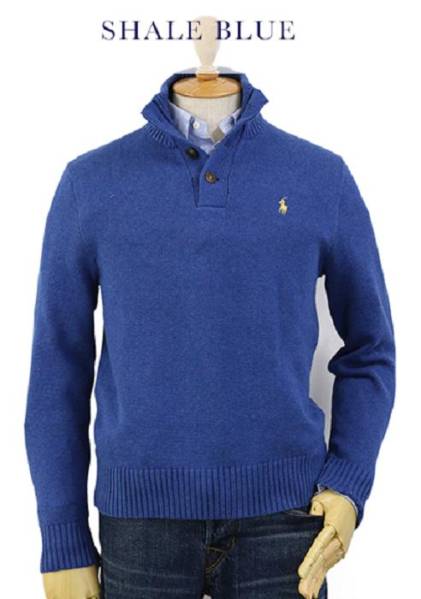 新品 ポロ ラルフ アウトレット S ハイネックセーター BLUE 6814 polo ralph lauren